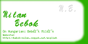 milan bebok business card